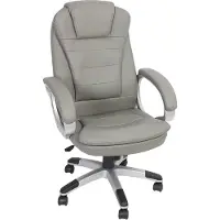 Mucola Chefsessel Schreibtischstuhl BüBraunuhl Kunstleder Computerstuhl 120 KG Drehstuhl Bürosessel Gaming Stuhl - Grau