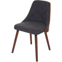 MCW Esszimmerstuhl MCW-A75, Besucherstuhl Küchenstuhl, Walnuss-Optik Bugholz MVG- Stoff/Textil grau