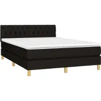 Syfax Boxspringbett mit Matratze Schwarz 140x200 cm Stoff