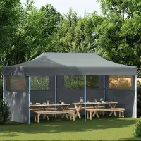 Prolenta Maison Exclusive - Pop-Up Partyzelt mit Seitenwänden Faltbar 3 x 6 m Anthrazit