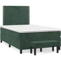 Syfax Boxspringbett mit Matratze Dunkelgrün 120x190 cm Samt