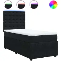 Syfax Boxspringbett mit Matratze Schwarz 80x200 cm Samt