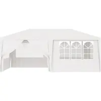 vidaXL Cloris DesignMöbel Pavillons & Partyzelte - Weiß Profi-Partyzelt mit Seitenwänden 4×6 m Weiß 90 g/m² Schlichtes5874222