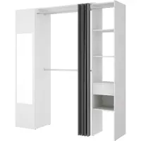 Dmora Kleiderschrank Rigi, 177x52h205 cm, Weiß und Anthrazit