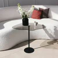 Dmora Couchtisch Astria 60x45x50h cm Schwarz Rauchglas