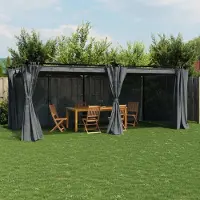 vidaXL Best Möbel Pavillon mit Vorhängen Anthrazit 6x3 m Stahl - Pavillons & Partyzelte Cloris Neu6360954 2parcel