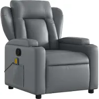 Syfax Massagesessel Relaxsessel Grau Kunstleder