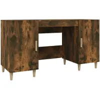 vidaXL Schreibtisch Räuchereiche 140x50x75 cm Holzwerkstoff
