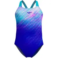 Speedo Badeanzug - Powerback - Deep Sapphire/Maya Blue - - 5-6 Jahre (110-116) - Bademode