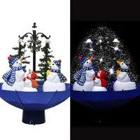 Prolenta Maison Exclusive - Weihnachtsbaum mit Schnee und Schirm-Fuß Blau 75 cm PVC
