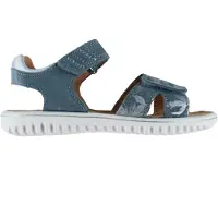 Superfit Sandale "SPARKLE WMS: mittel", Mädchen, Gr. 32, chromfrei gegerbt, grau (hellblau), Leder, Veloursleder, metallic, Schuhe Sandale, Klett-Sandalette mit Leomuster, Größenschablone zum Download