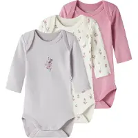 Name it Bodys l/ä - 3er-Pack - Noos - NbfBody - Jet Stream/w/Lil - - 62 - Body L/Ä
