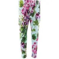 Dolce&Gabbana Leggings - Renaissance - Blau/Rosa Blume - - 12 Jahre (152) - Leggings