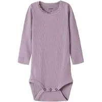 Name it Body l/ä - Noos - Rib - NbfKab - Lavender Grau - - 50 - Body L/Ä