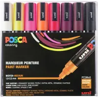Posca - PC5M - Medium Tip Pen - Warm colors, 8 pc