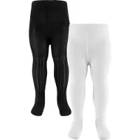 Minymo Strumpfhosen - 2er-Pack - Rib - Noos - Black - - 92/98 - Strumpfhosen