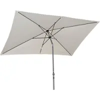 Angel Living 3x2M Sonnenschirm aus Aluminium mit Kurbel und Neigung für Gartenterrasse Elfenbein