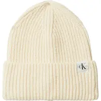 Calvin Klein Mütze Monogram Rib Beanie IU0IU00440 Écru