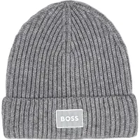 BOSS Mütze - Strick - Grau Meliert - - 56 cm - Mützen