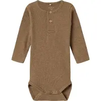 Name it Body l/ä - Rib - NbmKab - Geröstet Coconut/Melange - - 74 - Body L/Ä