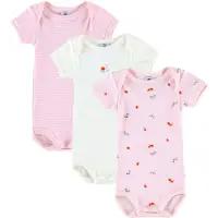 Petit Bateau Bodys k/ä - 3er-Pack - Weiß/Rosa - - 6 mt - Body K/Ä