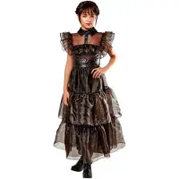 Rubies Kostüm - Wednesday Addams Deluxe Rave'N Dress - - 13-14 Jahre (158-164) - Kostüme