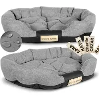 AIO Factory Hundebett 100x75 cm personalisiert wasserdicht grau