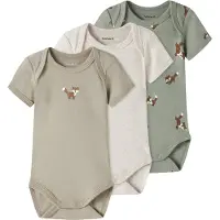 Name it Body l/ä - Noos - NbmBody - 3er-Pack - Shadow/W/Aluminiu - - 3 Jahre (98) - Body L/Ä