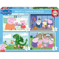 Educa Peppa Pig Puzzle-Set - 4 Kinderpuzzles - 20 bis 80 Teile