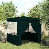 Prolenta Maison Exclusive - Profi-Partyzelt mit Seitenwänden 2,5×2,5m Grün 90 g/m²