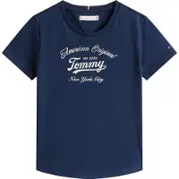 Tommy Hilfiger T-Shirt Script KG0KG08636 Dunkelblau Regular Fit