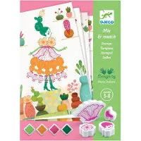 Djeco Stempelset - Mix & Match - Blumenmädchen - - One Size - Kreatives Spielset