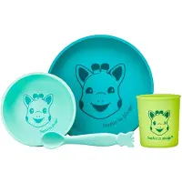 Sophie La Girafe Geschirr-Set - Silikon - 4 Teile - Türkis - - One Size - Geschirr-Sets