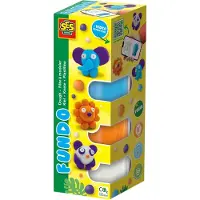 SES Creative 00813 FunDo Knete Wilde Tiere – Bunter Knet-Spaß Set für Kinder, Knetmasse, Blau, Orange, Violett, Weiß, Kind, 6 Stück(e), Kunststoff-Topf, Junge/Mädchen