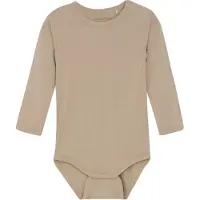 Minymo Body l/ä - Viskose - Einfach Taupe - - 1 Jahr (80) - Body L/Ä