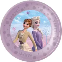 Decorata Party Kunststoffteller - 4er-Pack - 21 cm - Frozen II W - - One Size - Teller