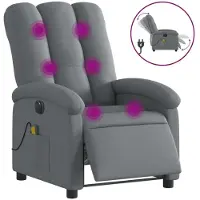 Syfax Massagesessel Elektrisch Dunkelgrau Stoff