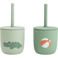 Done by Deer Playground Silikon 2er-pack Becher Mit Strohhalmen