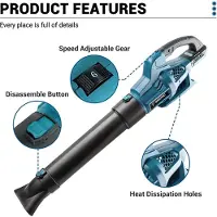 StarTech.com Laubbläser - Bürstenloser Akku - 6 Stufen - 8000–17000 U/min - 22–40 m/s Luftstrom - 2 Akkus Inklusive - Leicht
