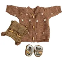 Smallstuff Puppenkleidung Strickjacke mit Schuhen & Kinder Rucksack