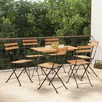 vidaXL "im Angebot" Bistrostühle 6 Stk. - bis 150 kg - Klappbar Massivholz Teak und Stahl - Stapelsessel CC7491
