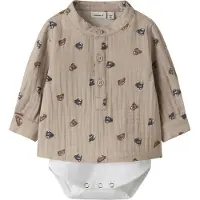 Name it Hemdbody l/ä - NbmDutty - Chateau Gray - - 74 - Body L/Ä