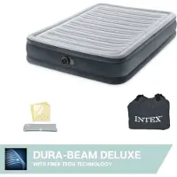 Intex Luftmatratze - Comfort Plush Mid-Rise - Doppelbett - 137x191x33 cm (BxLxH) - Grau - Mit eingebauter Motorpumpe