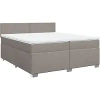 Syfax Boxspringbett mit Matratze Taupe 200x200 cm Stoff