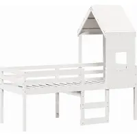 Syfax Hochbett mit Dach Weiß 80x200 cm Massivholz Kiefer