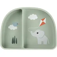 Done by Deer Playground Unterteilter Teller Stick & Stay, Green