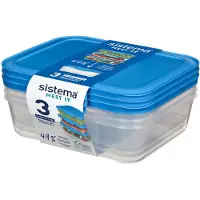 Sistema Aufbewahrungsboxen - 3er-Pack - Nest It - 1,5 L - Blau - - One Size - Brotdosen