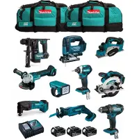 Makita Kit MPK1810233A (DDF482 + DTD154 + DHR171 + DGA504 + DTM50 + DSS610 + DJV182 + DJR185 + DKP180 + DML186 + 3x3,0Ah + ...)