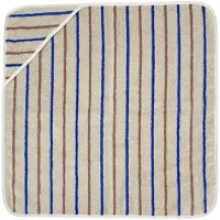 OYOY Babyhandtuch - 100x100 cm - Raita - Karamell/Optisch Blue - - One Size - Babyhandtuch