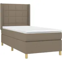 Syfax Boxspringbett mit Matratze Taupe 100x200 cm Stoff